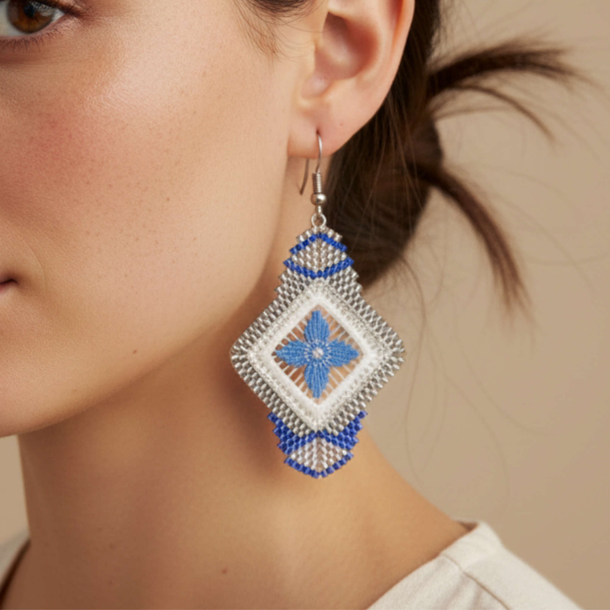 Boucles d'oreilles - Bleu roi brodandchic