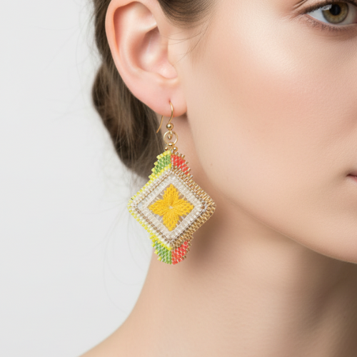 Boucles d'oreilles - Jaune or brodandchic
