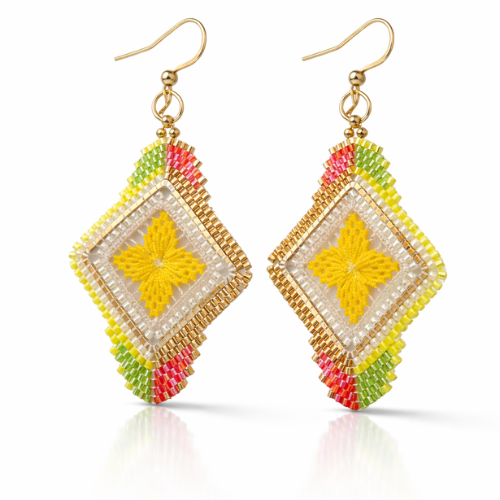 Boucles d'oreilles - Jaune or brodandchic