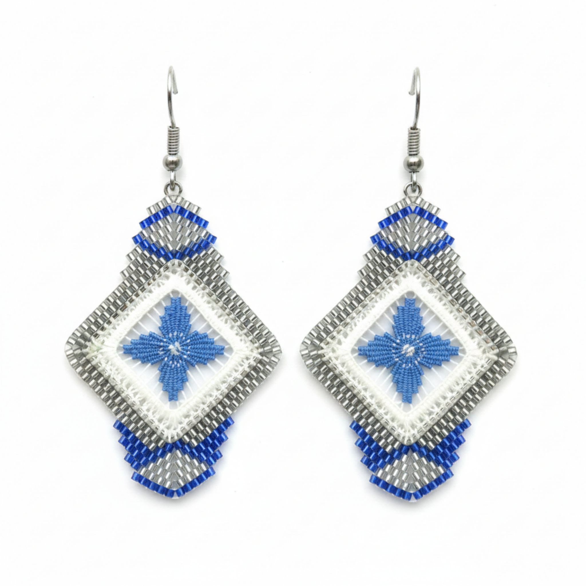 Boucles d'oreilles - Bleu roi brodandchic