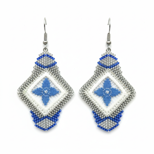 Boucles d'oreilles - Bleu roi brodandchic