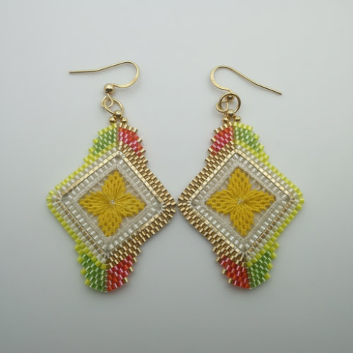 Boucles d'oreilles - Jaune or brodandchic