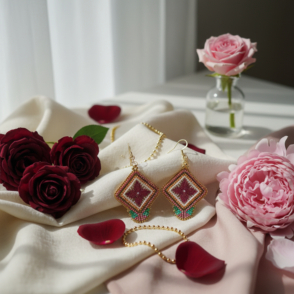 Boucles d'oreille avec décor